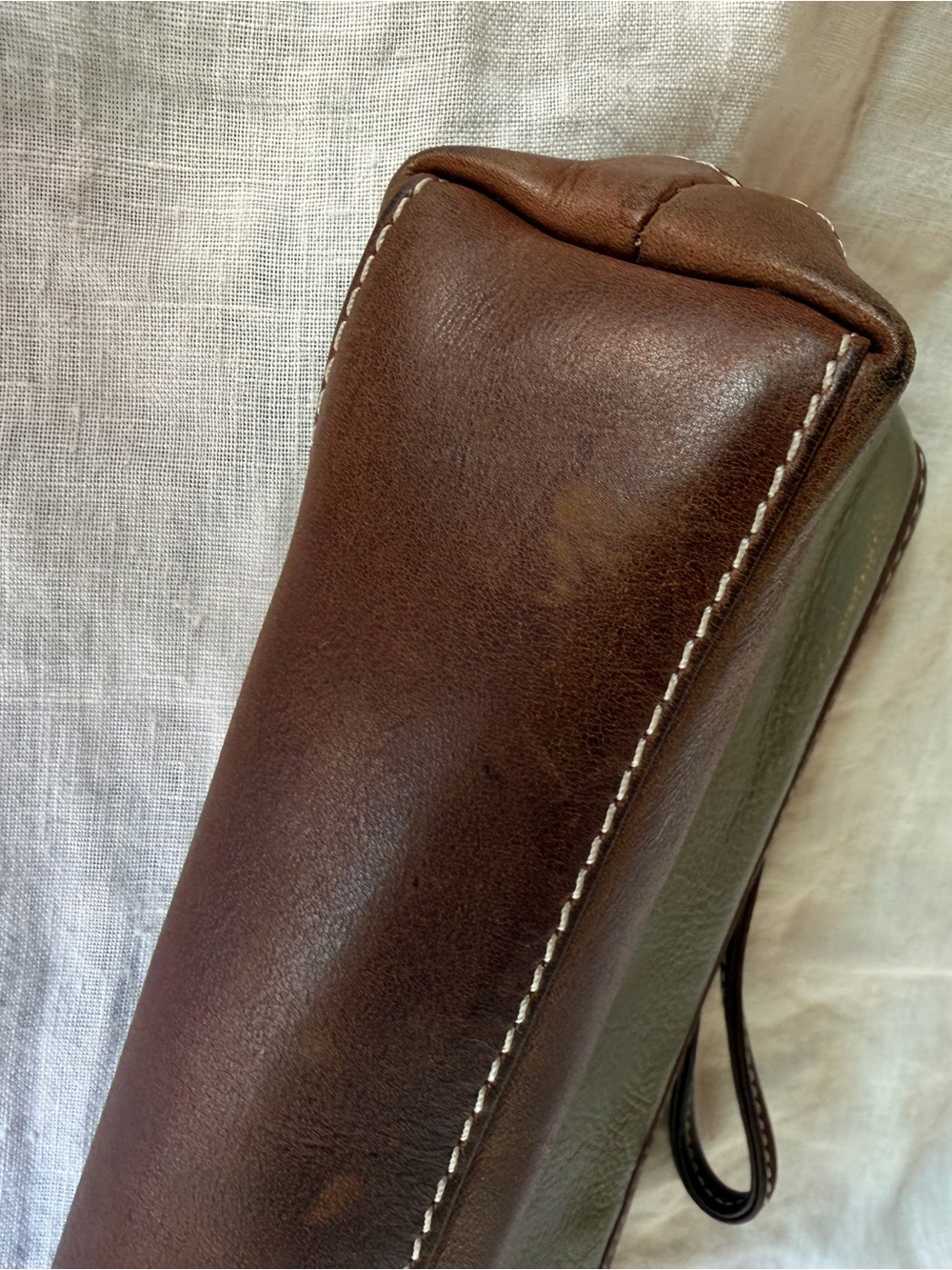 Latico Leather Wristlet – Sage Green and Brown - Picture 3 of 11